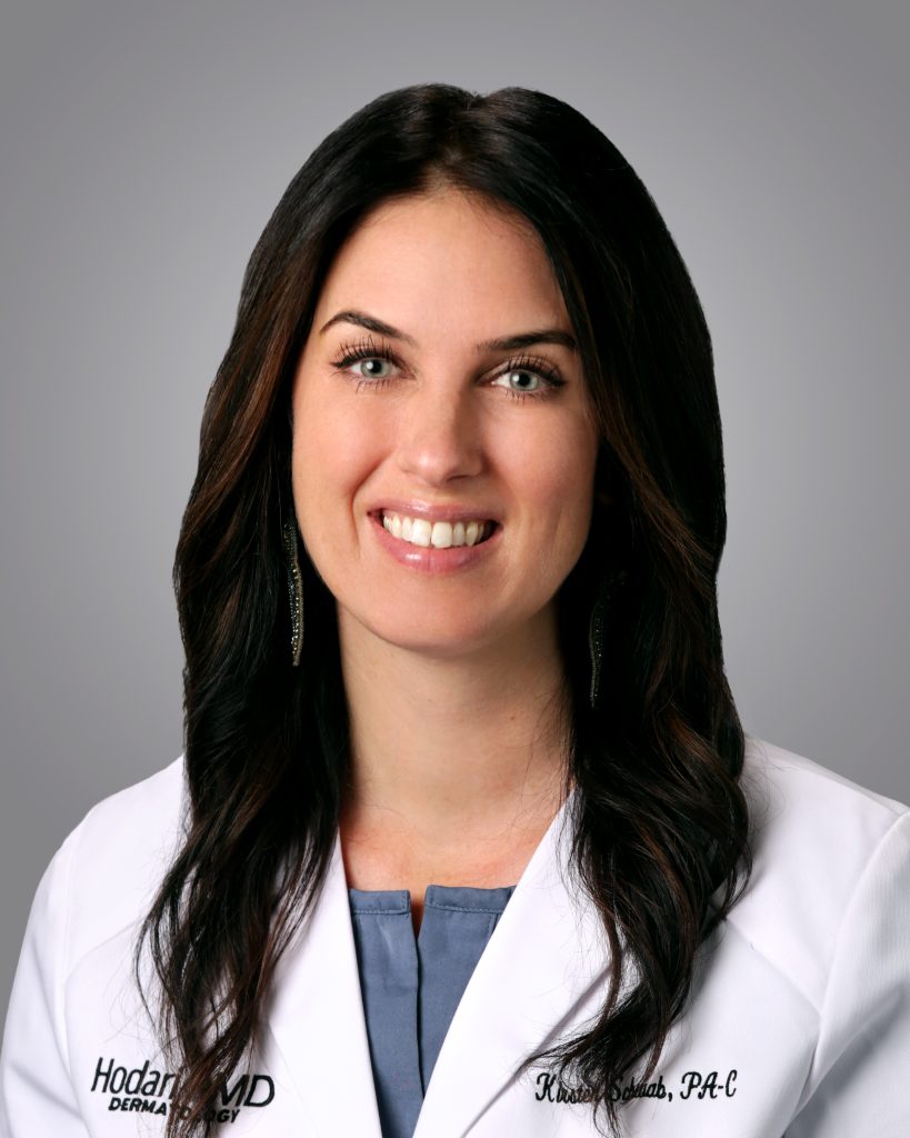 Kirsten Schwab Physician Assistant in lab coat for Hodari MD.